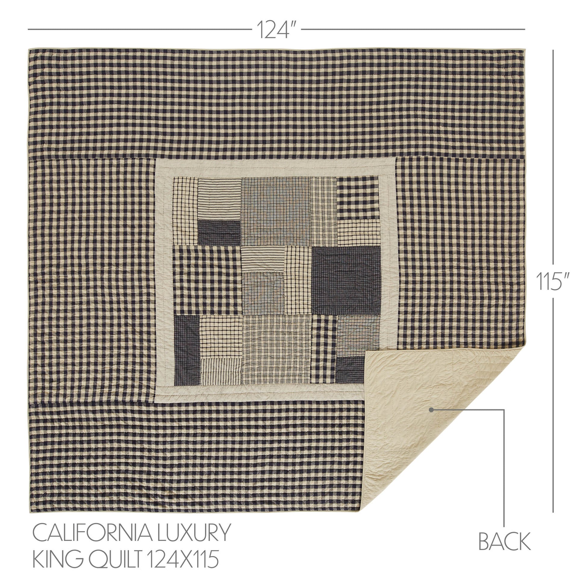 My Country California/Luxury King Quilt 124Wx115L SpadezStore
