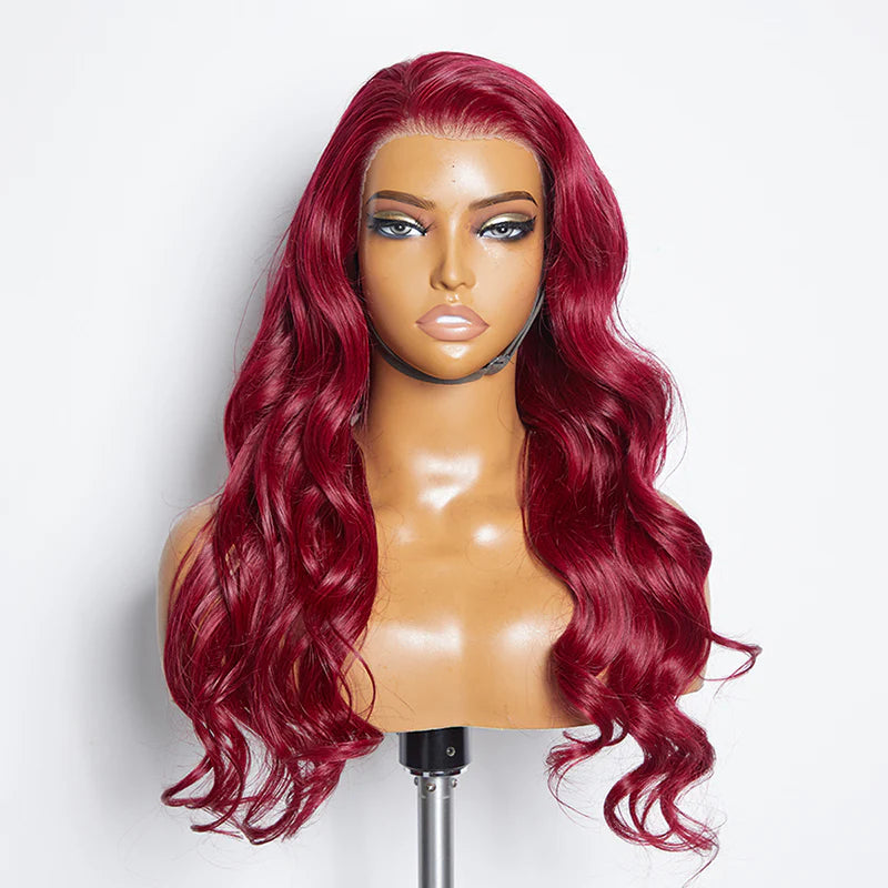 Body Wave 13x4" Wear & Go #99j Glueless Lace Closure Wig SpadezStore