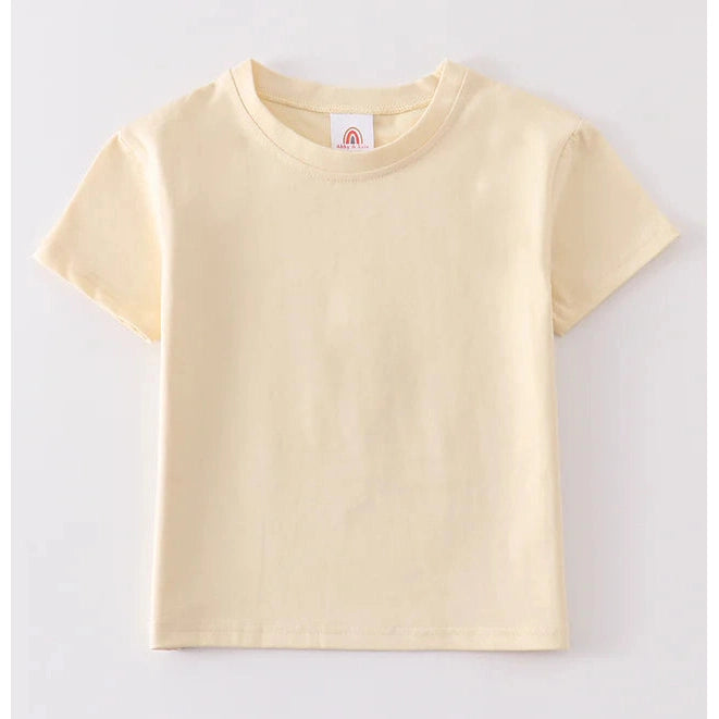 Abby & Evie Beige Blank Basic T-Shirt Adult Kids And Baby Bubble SpadezStore