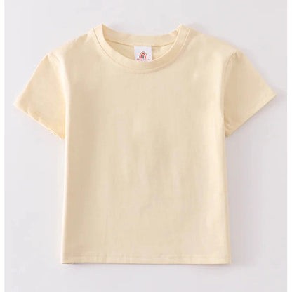 Abby & Evie Beige Blank Basic T-Shirt Adult Kids And Baby Bubble SpadezStore