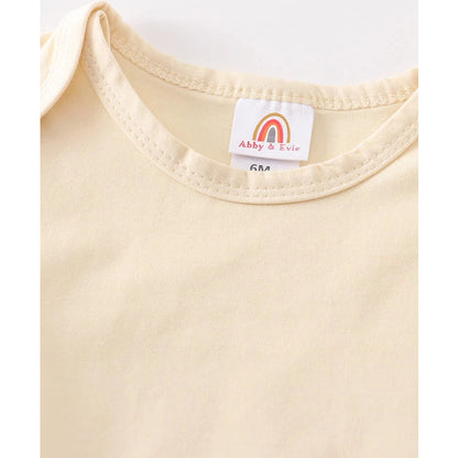 Abby & Evie Beige Blank Basic T-Shirt Adult Kids And Baby Bubble SpadezStore