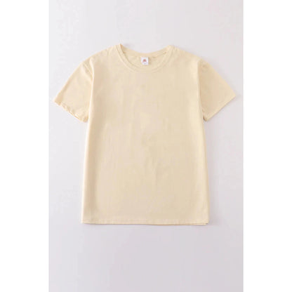 Abby & Evie Beige Blank Basic T-Shirt Adult Kids And Baby Bubble SpadezStore