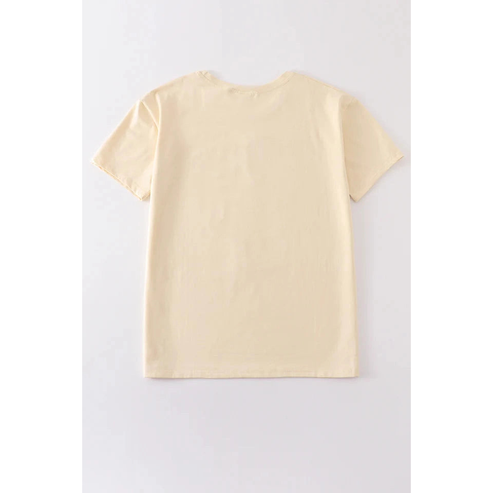 Abby & Evie Beige Blank Basic T-Shirt Adult Kids And Baby Bubble SpadezStore