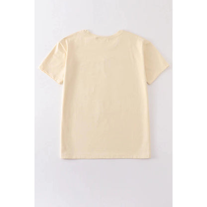 Abby & Evie Beige Blank Basic T-Shirt Adult Kids And Baby Bubble SpadezStore