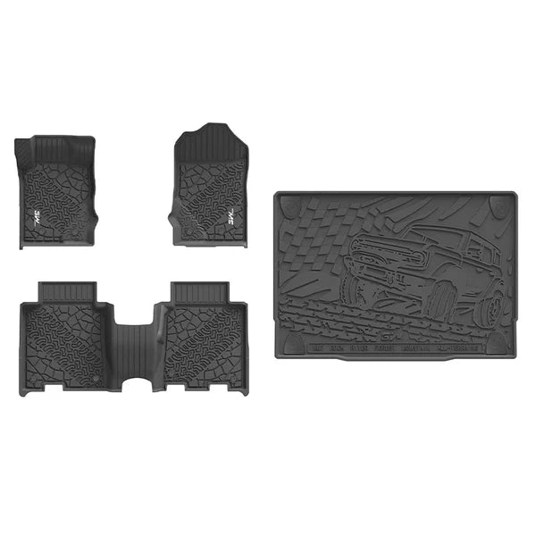 3W Ford Bronco 4-Door 2021-2024 Floor Mats / Trunk Mat TPE Material & All-Weather Protection SpadezStore