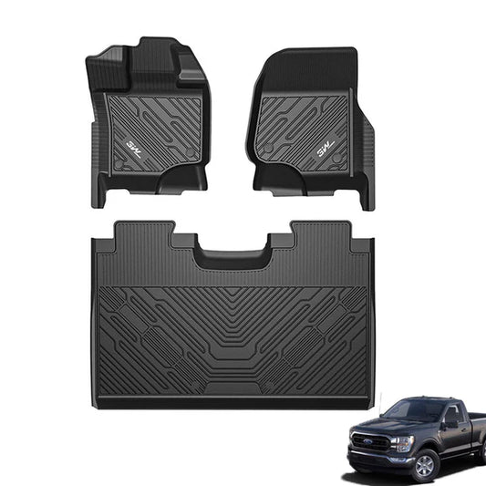 3W Ford F150 Custom Floor Mats F-150 Lightning SuperCrew Cab 2015-2024 Not Fit Vinyl Floor TPE Material & All-Weather Protection SpadezStore