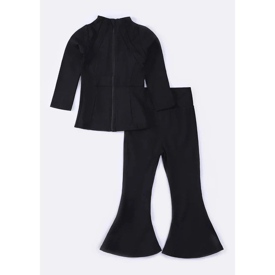 Sassy Soul Black Girl Active Flare Pants Set 220703 SpadezStore