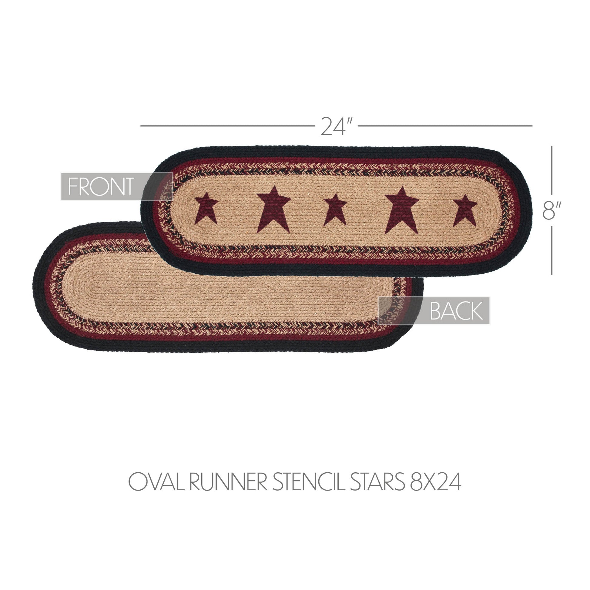 Connell Oval Runner Stencil Stars 8x24 SpadezStore
