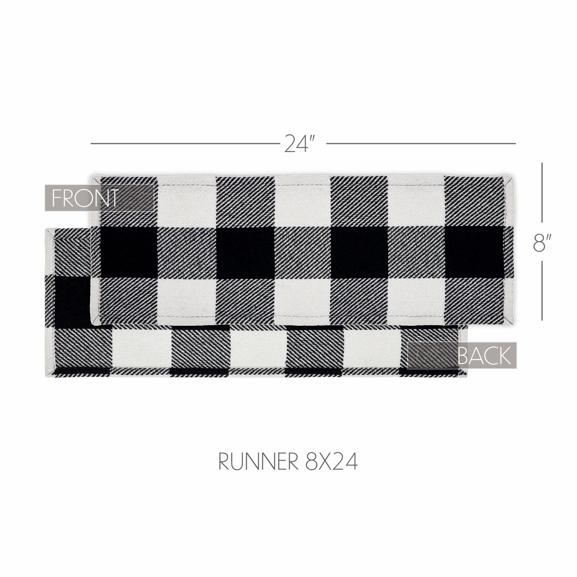 Annie Buffalo Check Black Runner 8x24 SpadezStore