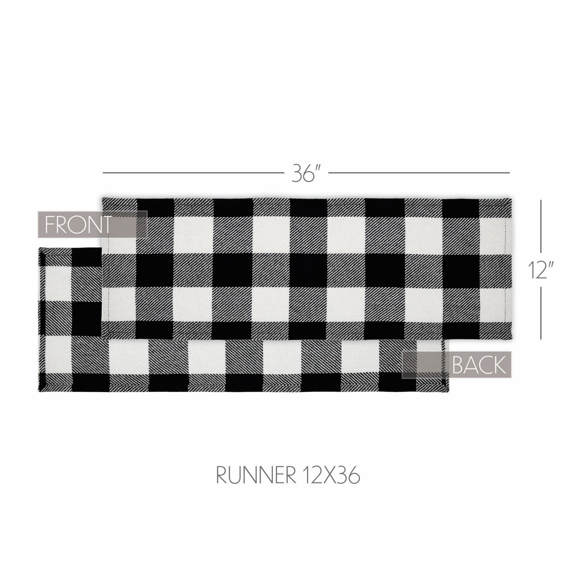 Annie Buffalo Check Black Runner 12x36 SpadezStore