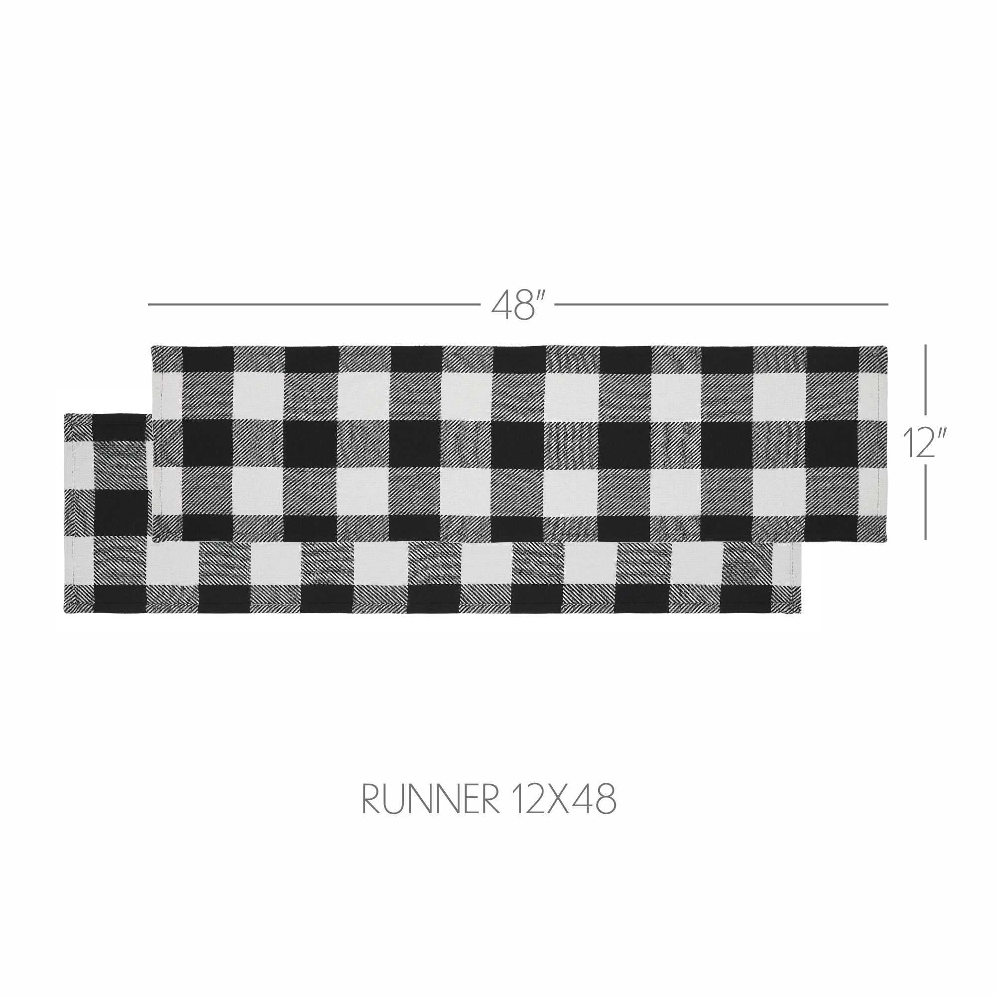 Annie Buffalo Check Black Runner 12x48 SpadezStore