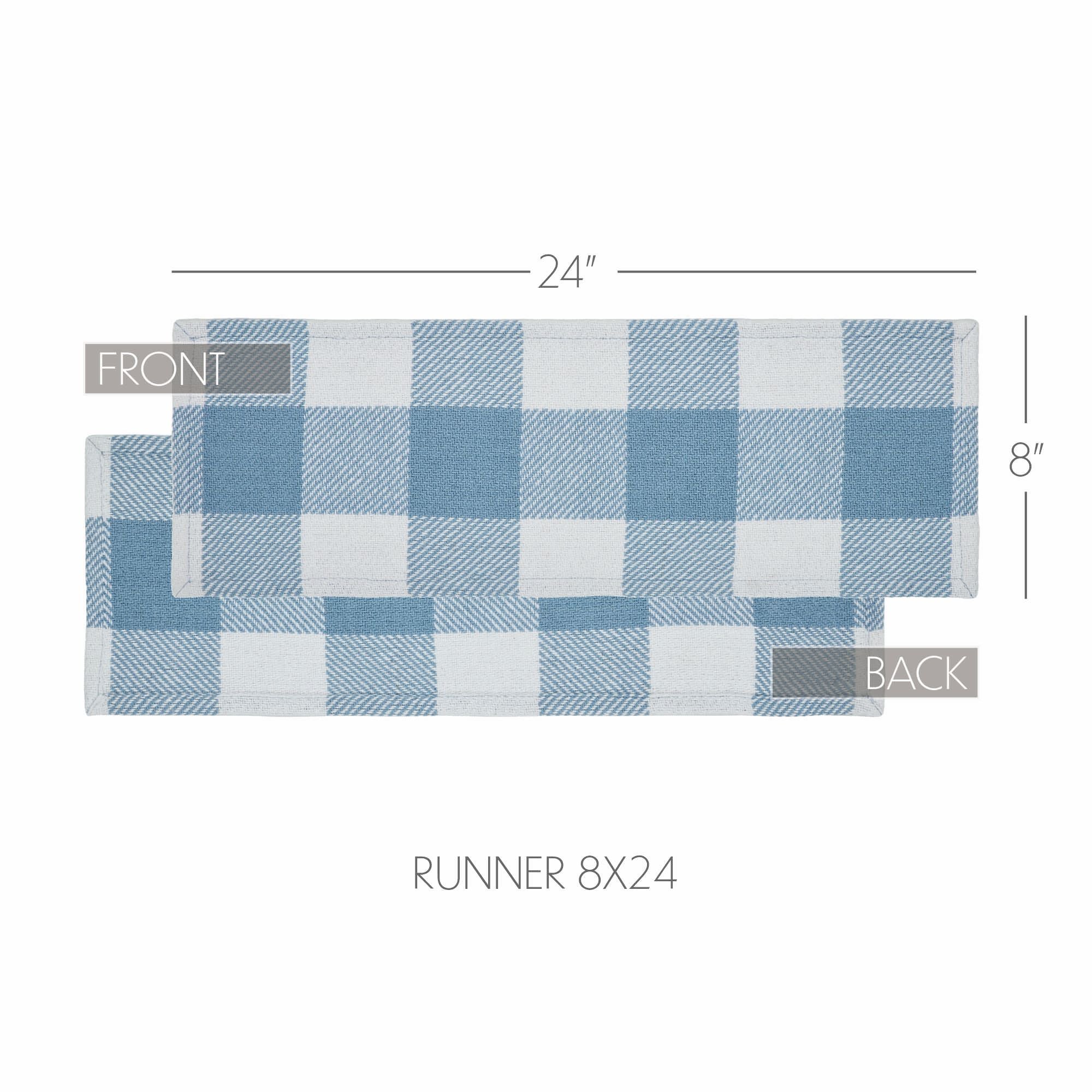 Annie Buffalo Check Blue Runner 8x24 SpadezStore