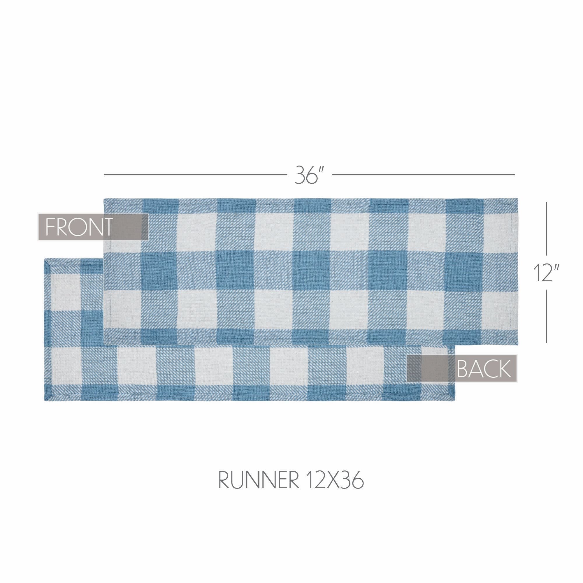 Annie Buffalo Check Blue Runner 12x36 SpadezStore