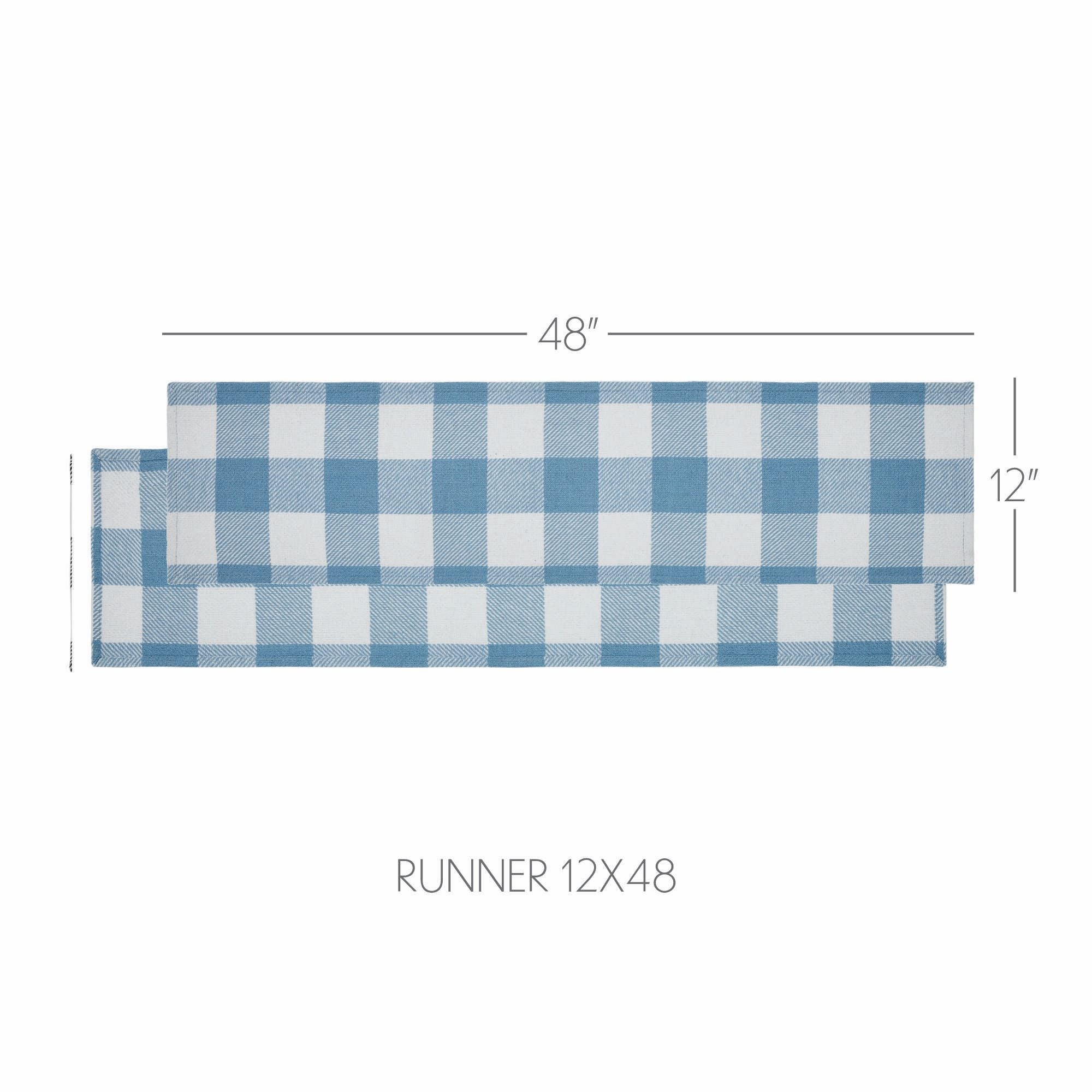 Annie Buffalo Check Blue Runner 12x48 SpadezStore