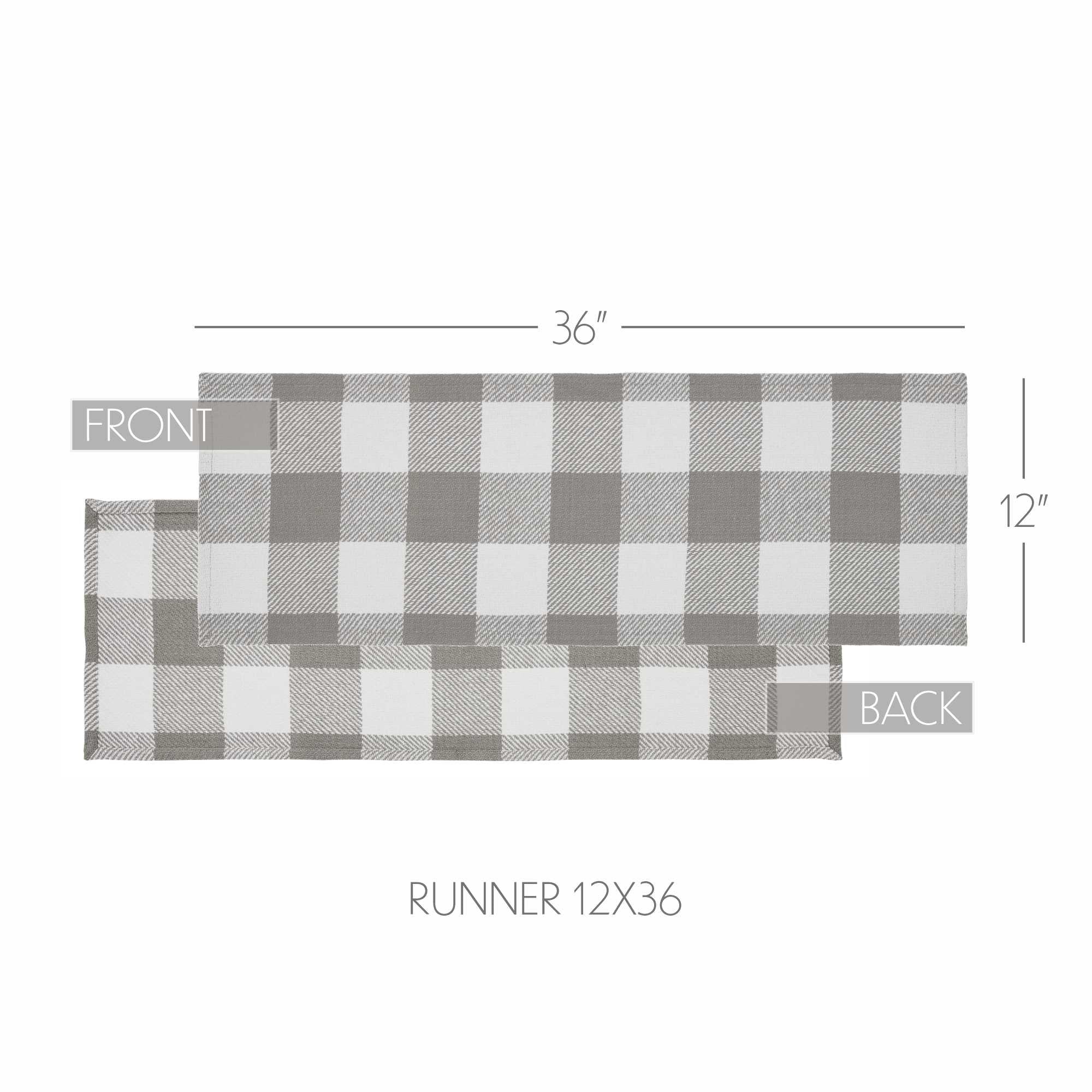 Annie Buffalo Check Grey Runner 12x36 SpadezStore