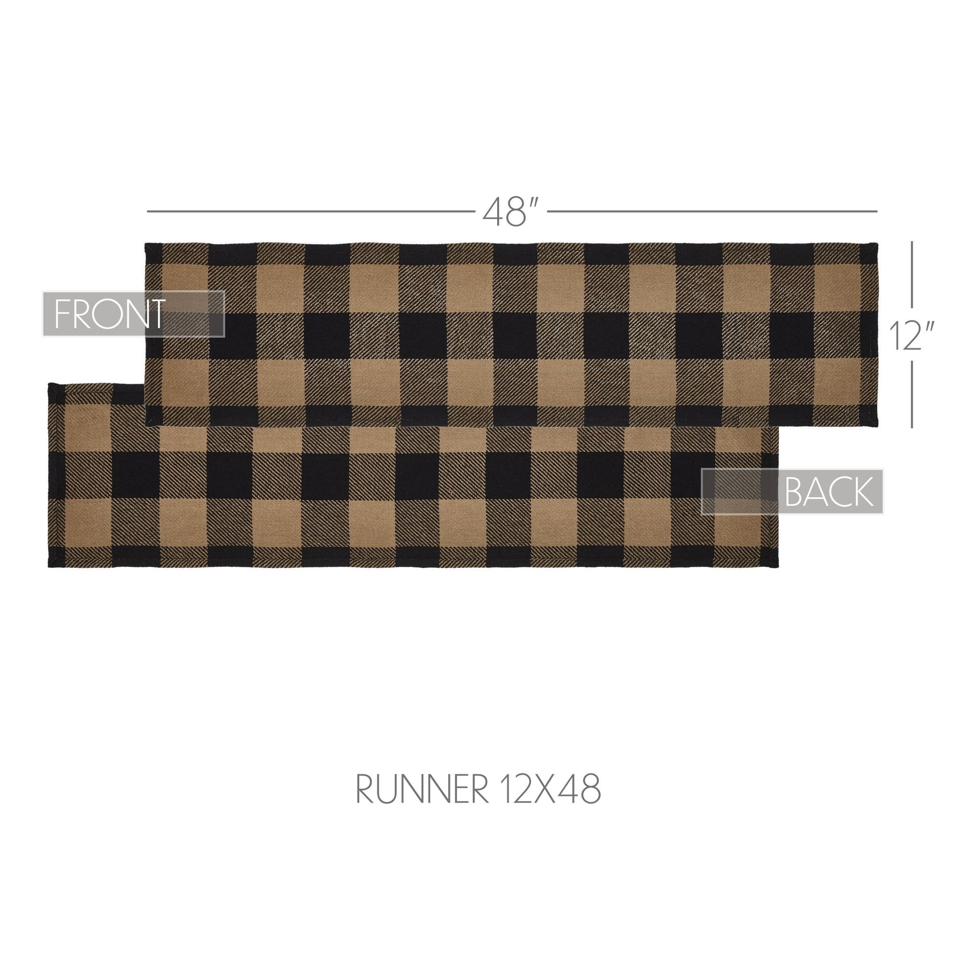 Black Check Runner 12x48 SpadezStore