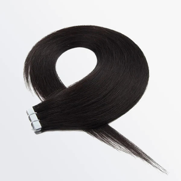 Tape In Straight Remy Hair Extension #1B Natural Black SpadezStore