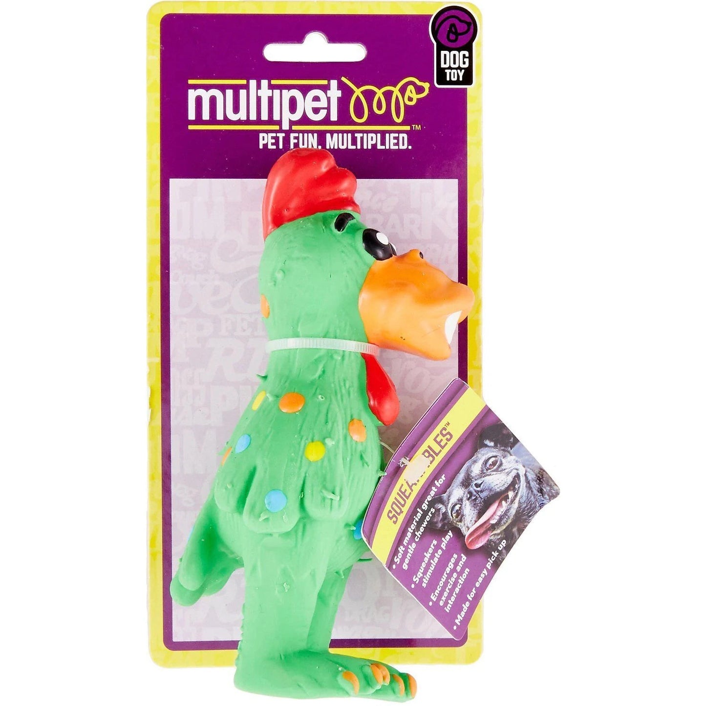 Multipet Globkens Chicken Dog Toy Assorted SpadezStore