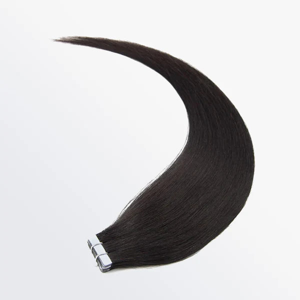 Tape In Straight Remy Hair Extension #1B Natural Black SpadezStore