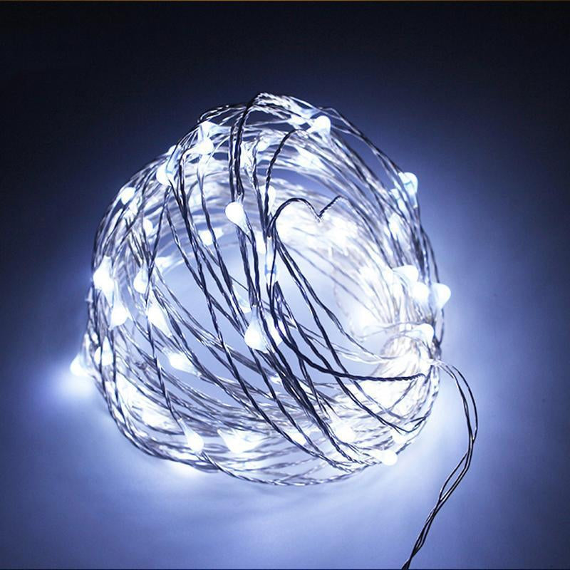 Perfect Holiday 100 LED Silver Copper Fairy Lights - Plug in SpadezStore