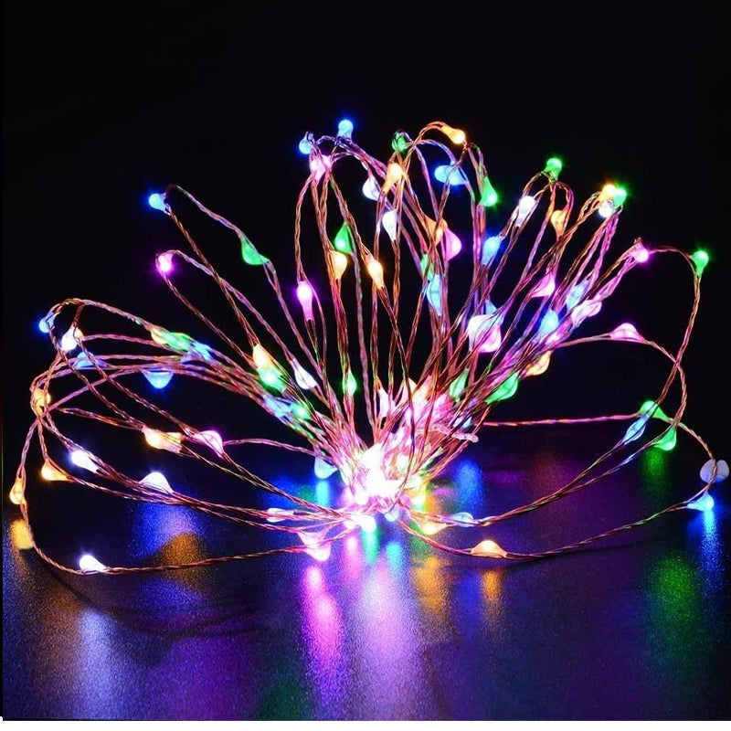 Perfect Holiday 100 LED Silver Copper Fairy Lights - Plug in SpadezStore