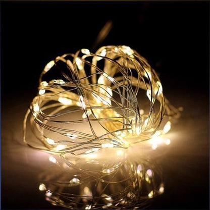 Perfect Holiday 100 LED Silver Copper Fairy Lights - Plug in SpadezStore