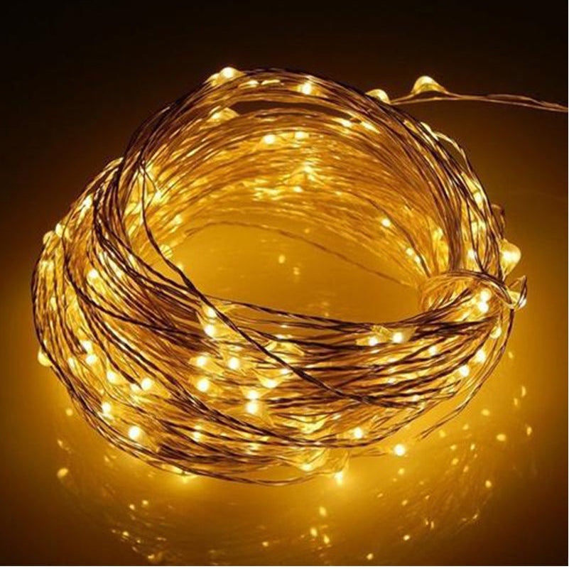 Perfect Holiday 100 LED Silver Copper Fairy Lights - Plug in SpadezStore