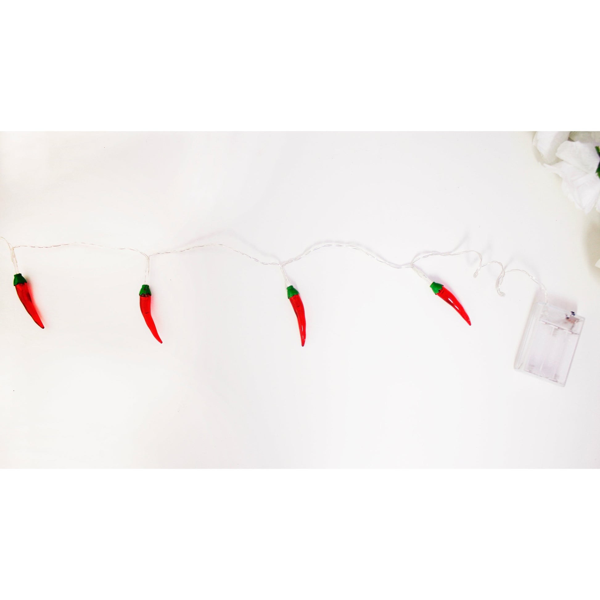 Perfect Holiday 10L Warm White Led With Chili Peppe,8"X20"SP,WITH 2AA BATTERY BOX SpadezStore