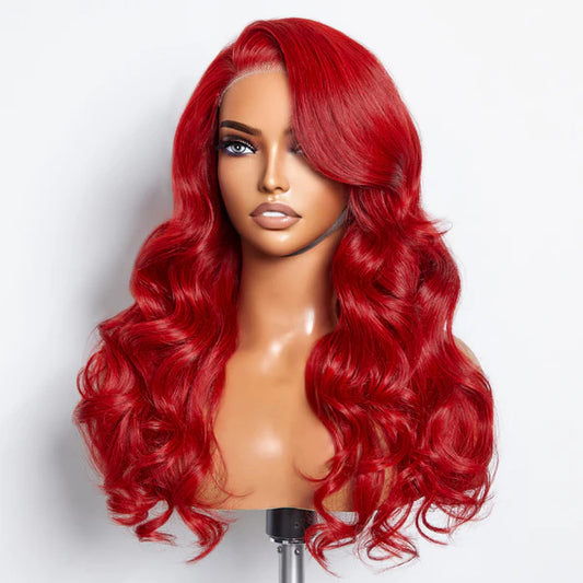 Body Wave 5x5" Wear & Go #Red Glueless Lace Closure Wig SpadezStore