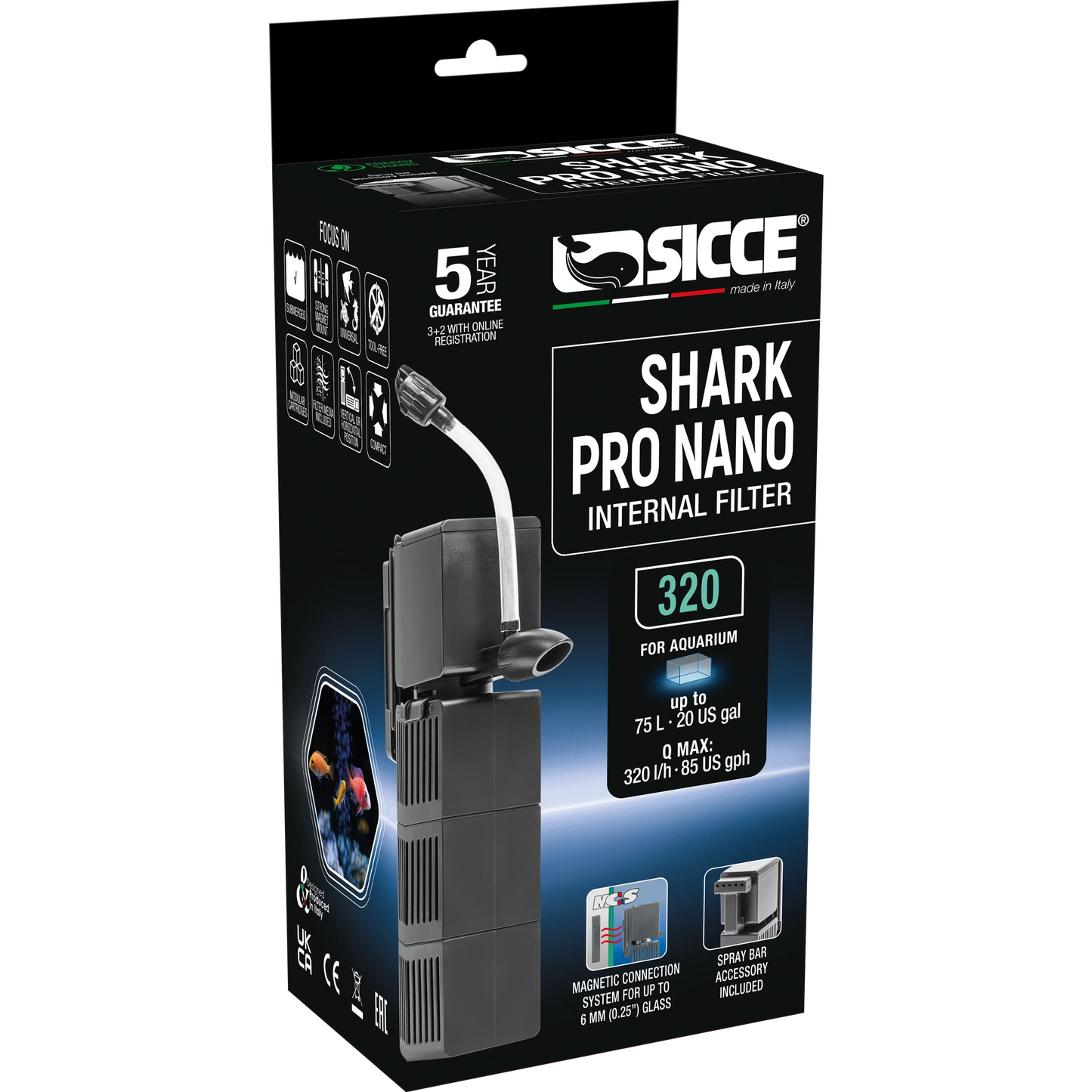 Sicce Shark Pro Nano Internal Filter 320 SpadezStore