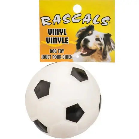 Coastal Pet Rascals Vinyl Soccer Ball for Dogs White SpadezStore