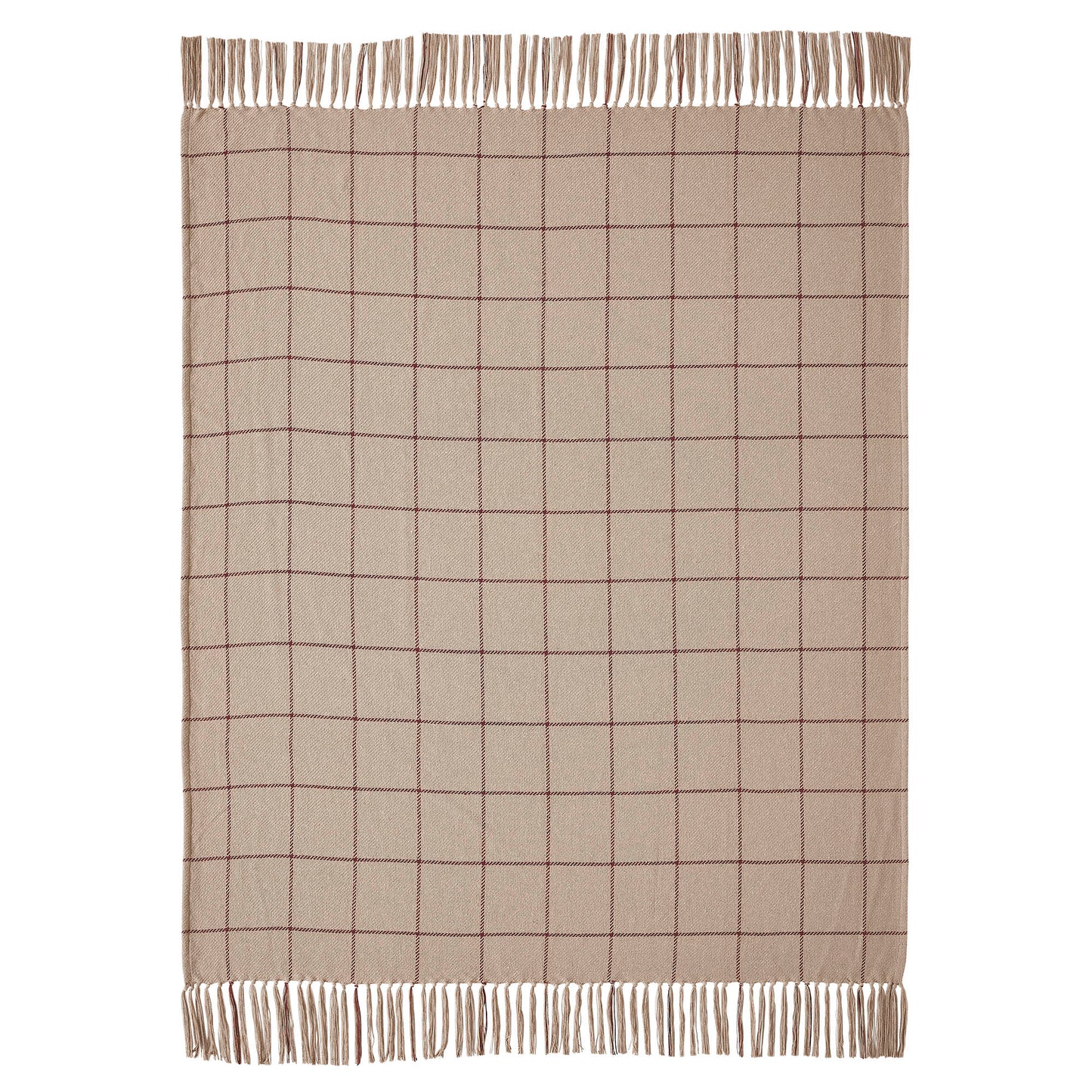 Connell Burgundy Windowpane Woven Throw 50x60 SpadezStore