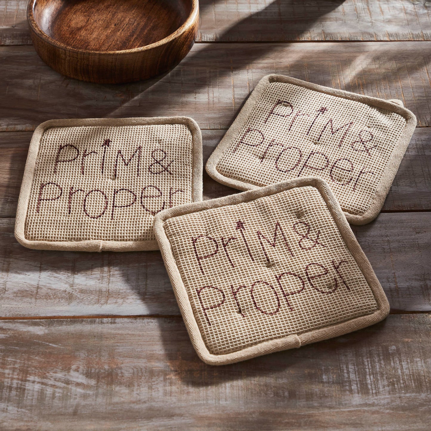 Connell Prim & Proper Pot Holder Set of 3 8x8 SpadezStore