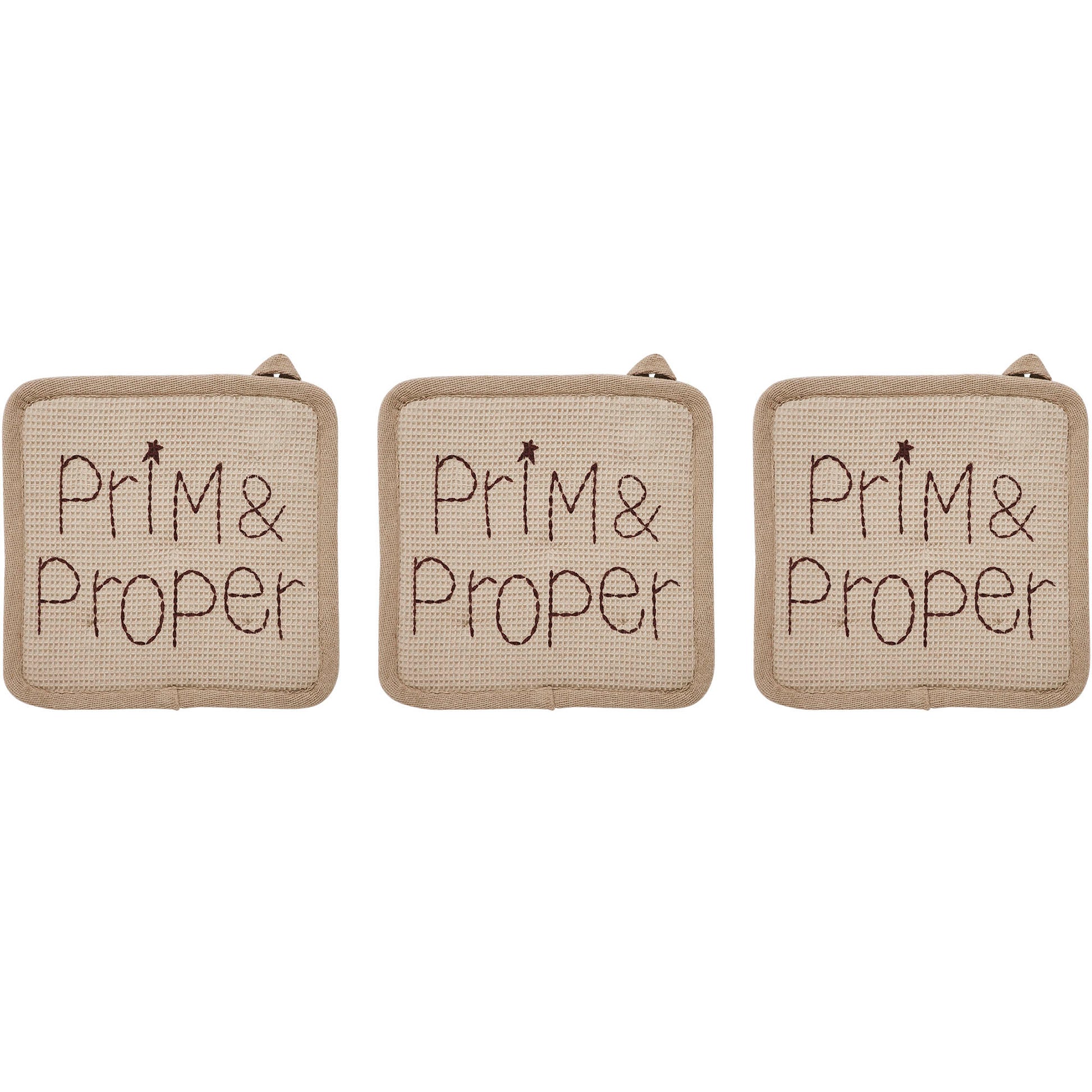 Connell Prim & Proper Pot Holder Set of 3 8x8 SpadezStore