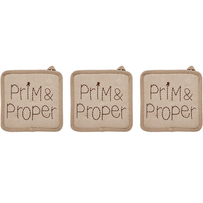 Connell Prim & Proper Pot Holder Set of 3 8x8 SpadezStore