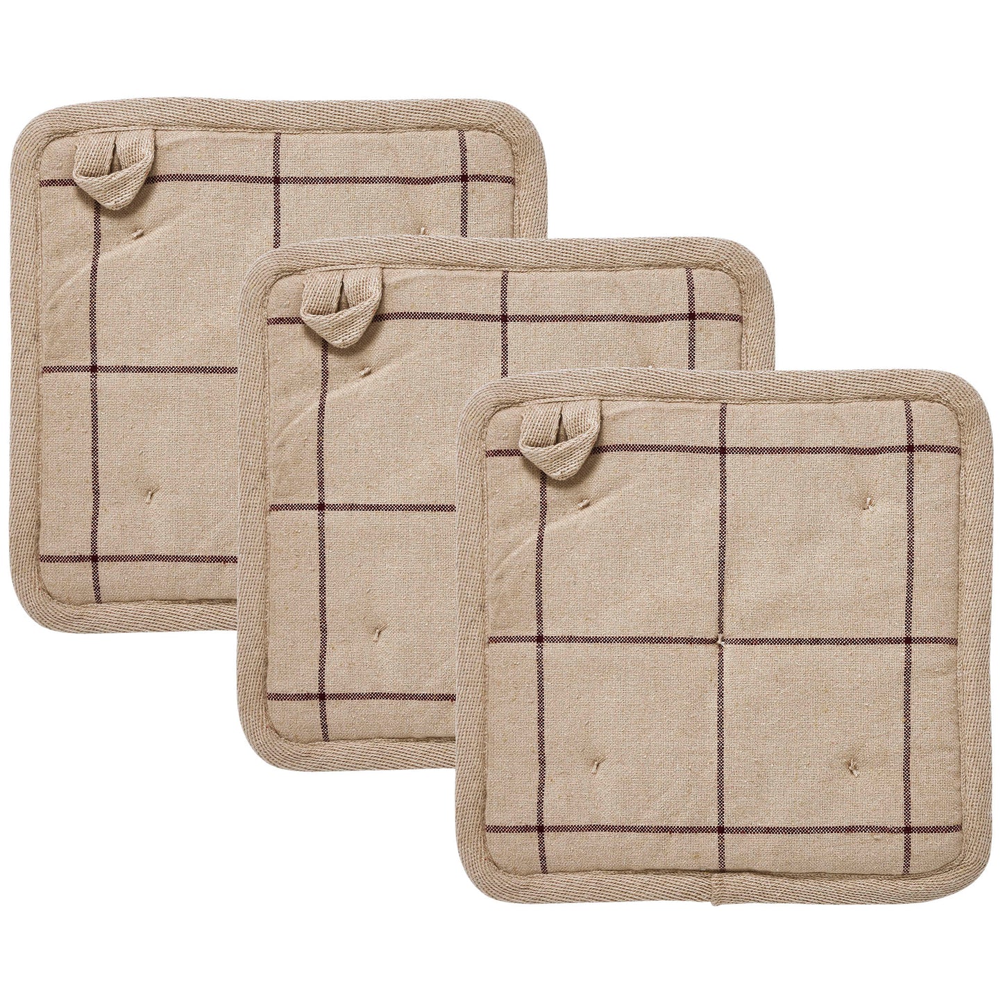 Connell Prim & Proper Pot Holder Set of 3 8x8 SpadezStore