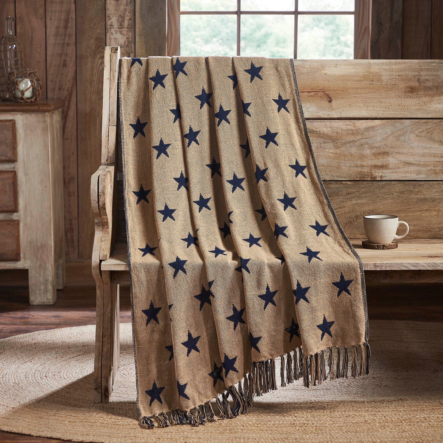 My Country Jacquard Stars Woven Throw 50x60 SpadezStore