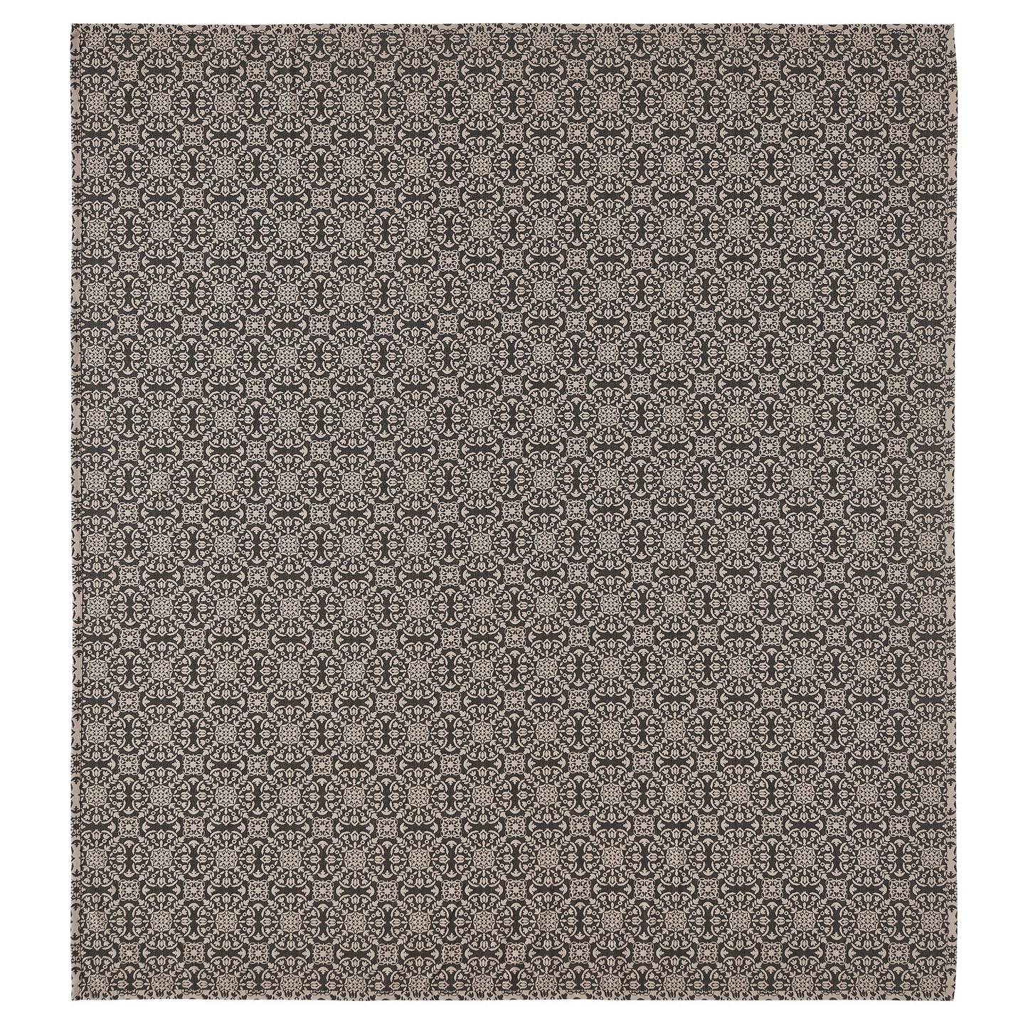 Custom House Black Tan Jacquard King Coverlet 106Wx97L SpadezStore