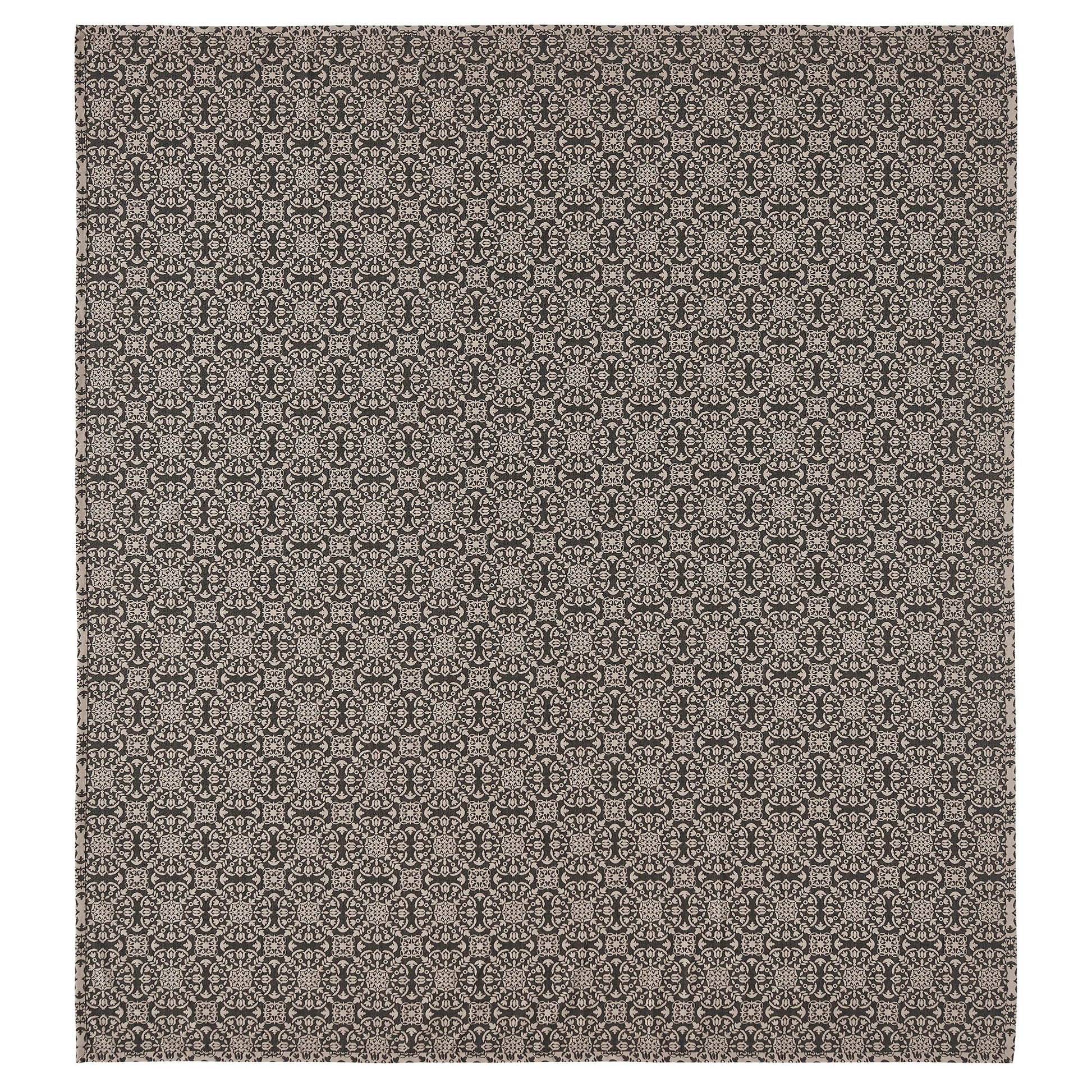 Custom House Black Tan Jacquard King Coverlet 106Wx97L SpadezStore