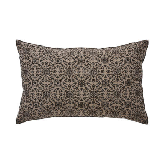 Custom House Black Tan Jacquard Pillow 14x22 SpadezStore