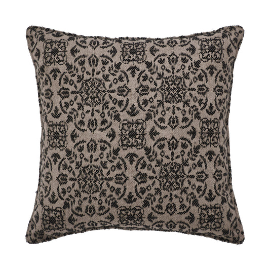 Custom House Black Tan Jacquard Pillow 9x9 SpadezStore