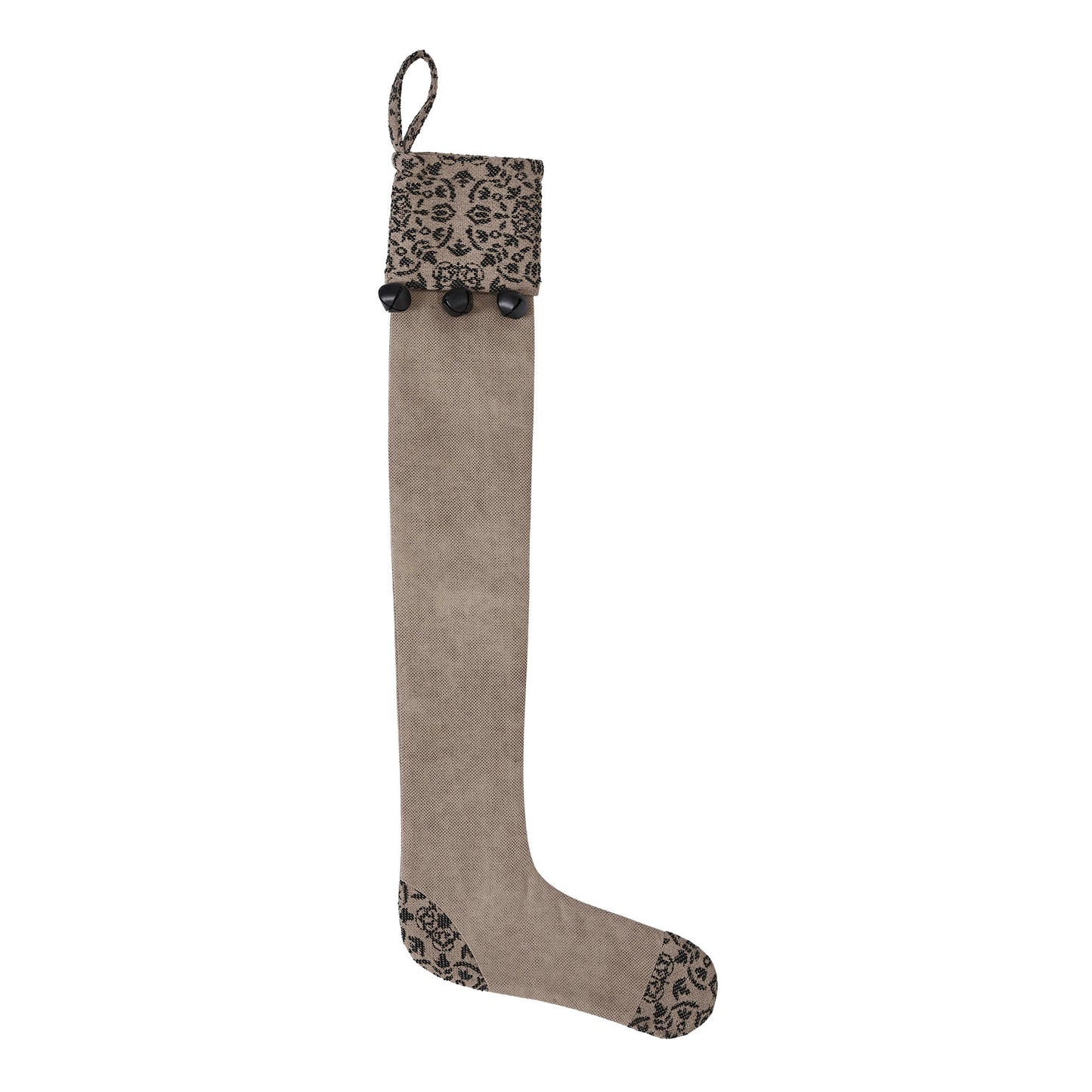 Custom House Black Tan Jacquard Prim Stocking 7x19 SpadezStore