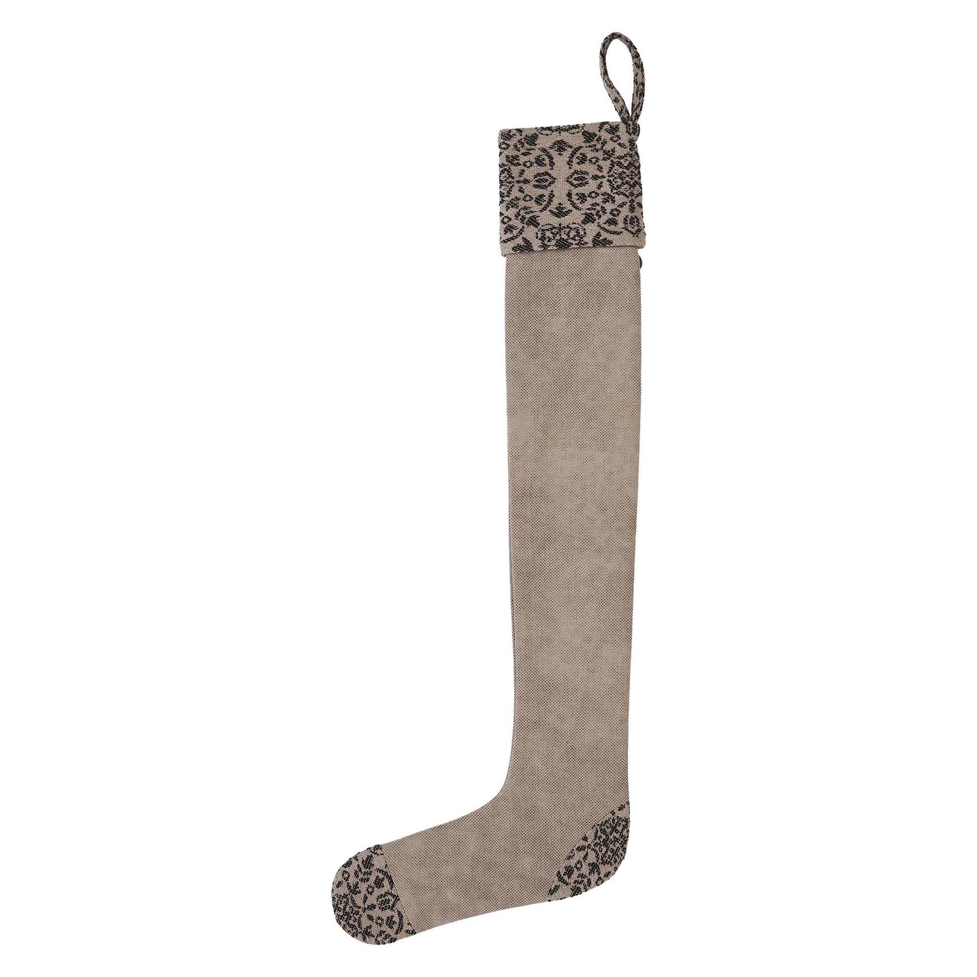 Custom House Black Tan Jacquard Prim Stocking 7x19 SpadezStore