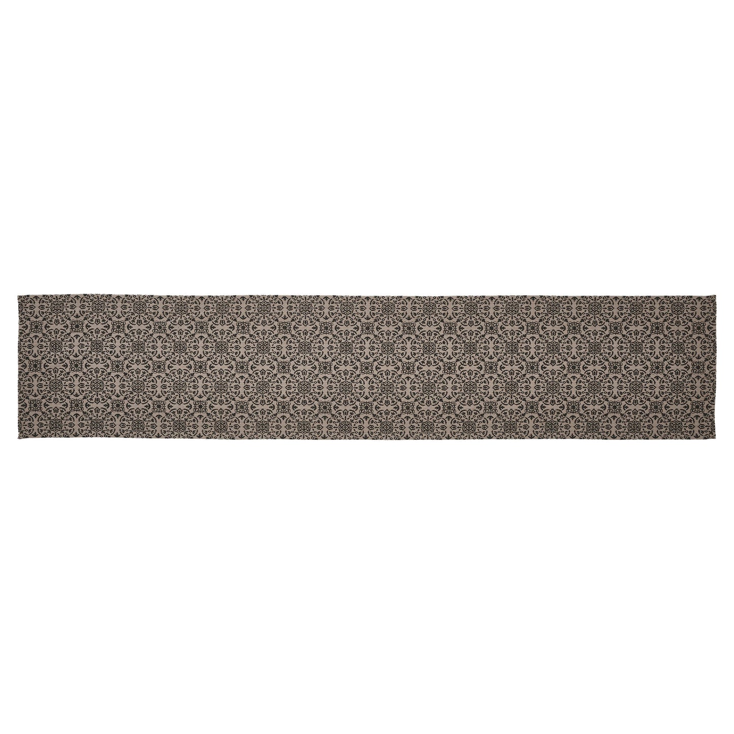 Custom House Black Tan Jacquard Runner 12x60 SpadezStore