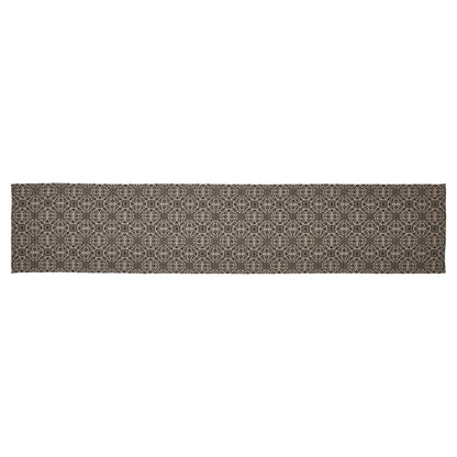 Custom House Black Tan Jacquard Runner 12x60 SpadezStore