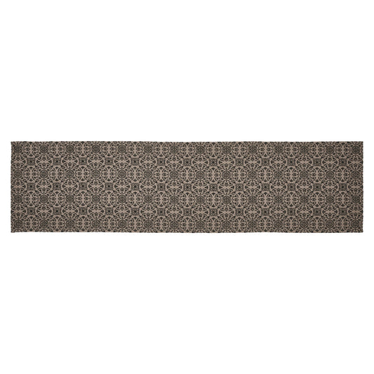 Custom House Black Tan Jacquard Runner 12x48 SpadezStore