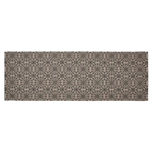 Custom House Black Tan Jacquard Runner 12x36 SpadezStore