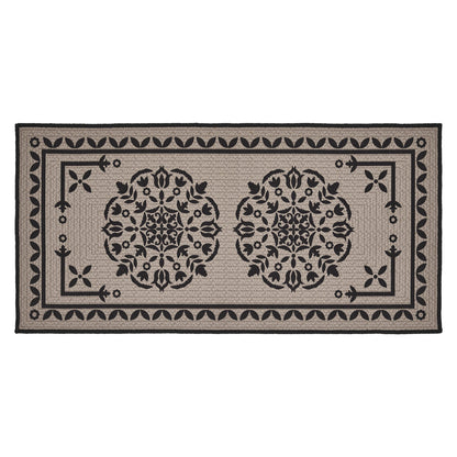 Custom House Black Tan Jacquard Polyester Bathmat 17x36 SpadezStore