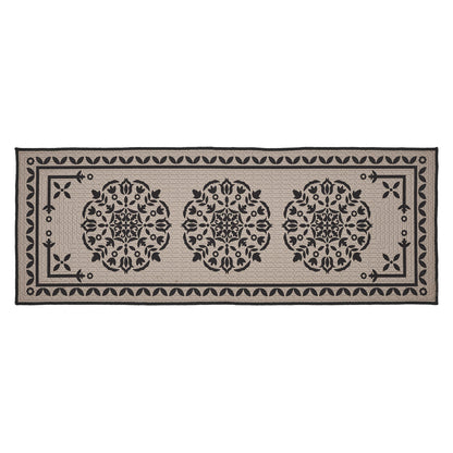 Custom House Black Tan Jacquard Polyester Bathmat 17x48 SpadezStore