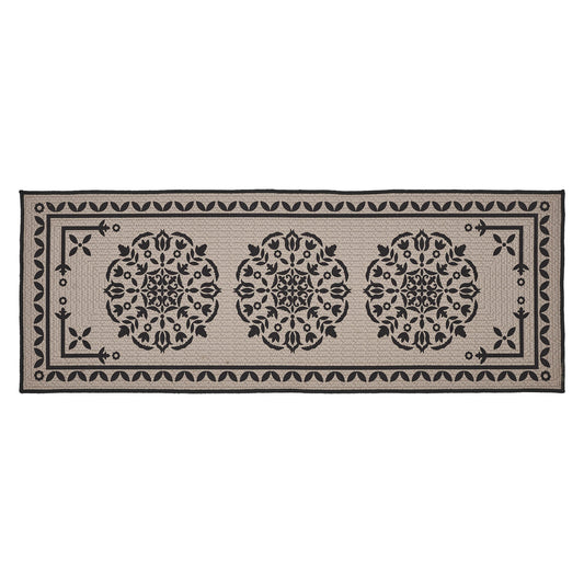 Custom House Black Tan Jacquard Polyester Bathmat 17x48 SpadezStore